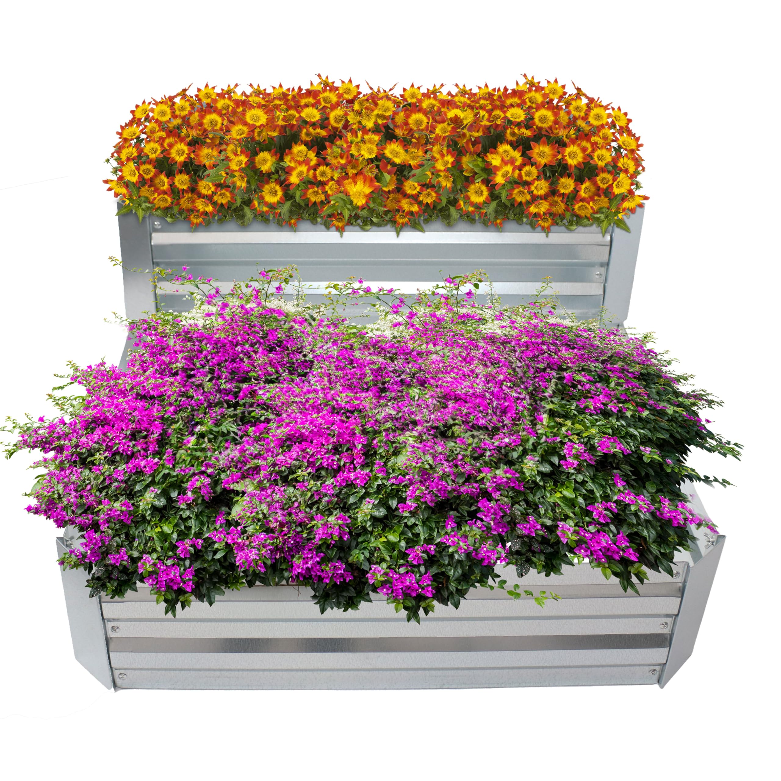Amazon.com: Sunnydaze 2-Tier Galvanized Steel Raised Garden Bed